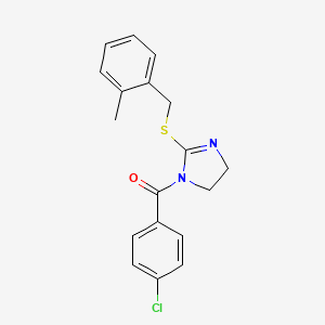 1-(4-chlorobenzoyl)-2-{[(2-methylphenyl)methyl]sulfanyl}-4,5-dihydro-1H-imidazole - 862826-85-5