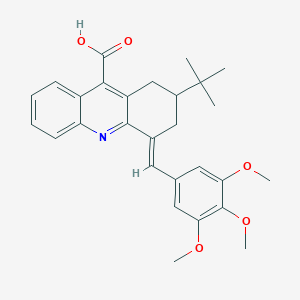 2-tert-Butyl-4-(3,4,5-trimethoxy-benzylidene)-1,2,3,4-tetrahydro-acridine-9-carboxylic acid - 519150-66-4
