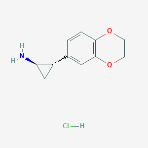 (1R,2S)-2-(2,3-Dihydro-1,4-benzodioxin-6-yl)cyclopropan-1-amine;hydrochloride - 1807940-83-5