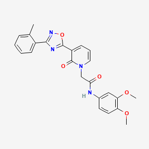 N-(3,4-dimethoxyphenyl)-2-{3-[3-(2-methylphenyl)-1,2,4-oxadiazol-5-yl]-2-oxo-1,2-dihydropyridin-1-yl}acetamide - 1251595-86-4