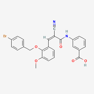 3-[[(Z)-3-[2-[(4-Bromophenyl)methoxy]-3-methoxyphenyl]-2-cyanoprop-2-enoyl]amino]benzoic acid - 522656-86-6