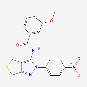 3-methoxy-N-(2-(4-nitrophenyl)-4,6-dihydro-2H-thieno[3,4-c]pyrazol-3-yl)benzamide - 396720-75-5