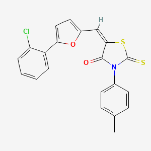 (E)-5-((5-(2-chlorophenyl)furan-2-yl)methylene)-2-thioxo-3-(p-tolyl)thiazolidin-4-one - 851303-72-5