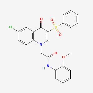 2-[3-(benzenesulfonyl)-6-chloro-4-oxo-1,4-dihydroquinolin-1-yl]-N-(2-methoxyphenyl)acetamide - 866725-70-4