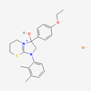 1-(2,3-dimethylphenyl)-3-(4-ethoxyphenyl)-3-hydroxy-3,5,6,7-tetrahydro-2H-imidazo[2,1-b][1,3]thiazin-1-ium bromide - 1107547-70-5