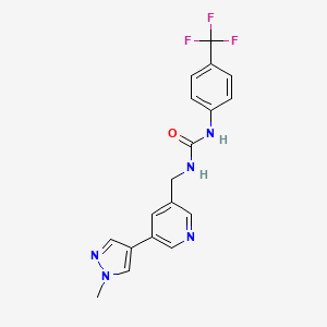 1-((5-(1-methyl-1H-pyrazol-4-yl)pyridin-3-yl)methyl)-3-(4-(trifluoromethyl)phenyl)urea - 2034309-87-8