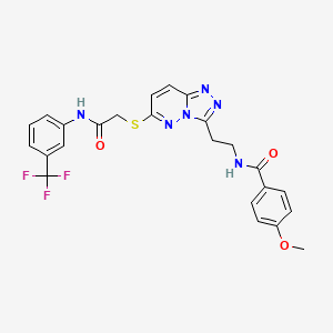 4-methoxy-N-(2-(6-((2-oxo-2-((3-(trifluoromethyl)phenyl)amino)ethyl)thio)-[1,2,4]triazolo[4,3-b]pyridazin-3-yl)ethyl)benzamide - 872995-79-4