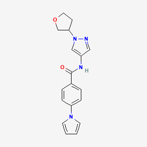 N-[1-(Oxolan-3-yl)pyrazol-4-yl]-4-pyrrol-1-ylbenzamide - 1797323-16-0