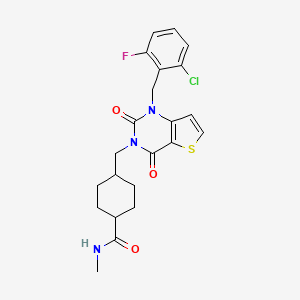 4-((1-(2-chloro-6-fluorobenzyl)-2,4-dioxo-1,2-dihydrothieno[3,2-d]pyrimidin-3(4H)-yl)methyl)-N-methylcyclohexanecarboxamide - 932344-71-3