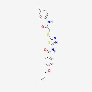 4-butoxy-N-(5-((2-oxo-2-(p-tolylamino)ethyl)thio)-1,3,4-thiadiazol-2-yl)benzamide - 392291-62-2