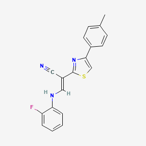 (E)-3-((2-fluorophenyl)amino)-2-(4-(p-tolyl)thiazol-2-yl)acrylonitrile - 374605-88-6