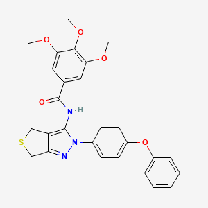 3,4,5-trimethoxy-N-(2-(4-phenoxyphenyl)-4,6-dihydro-2H-thieno[3,4-c]pyrazol-3-yl)benzamide - 396722-24-0
