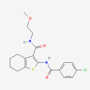 2-(4-chlorobenzamido)-N-(2-methoxyethyl)-4,5,6,7-tetrahydrobenzo[b]thiophene-3-carboxamide - 381681-08-9