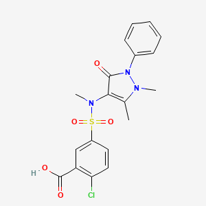 2-chloro-5-[(1,5-dimethyl-3-oxo-2-phenyl-2,3-dihydro-1H-pyrazol-4-yl)(methyl)sulfamoyl]benzoic acid - 380193-08-8