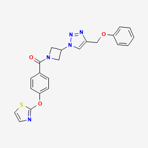 (3-(4-(phenoxymethyl)-1H-1,2,3-triazol-1-yl)azetidin-1-yl)(4-(thiazol-2-yloxy)phenyl)methanone - 2034592-44-2