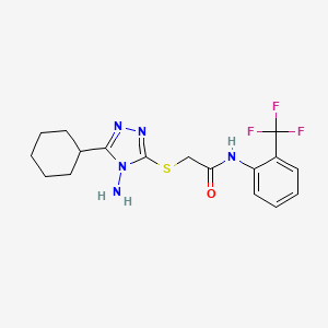 2-[(4-amino-5-cyclohexyl-4H-1,2,4-triazol-3-yl)sulfanyl]-N-[2-(trifluoromethyl)phenyl]acetamide - 877450-42-5
