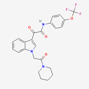 2-oxo-2-(1-(2-oxo-2-(piperidin-1-yl)ethyl)-1H-indol-3-yl)-N-(4-(trifluoromethoxy)phenyl)acetamide - 872862-03-8