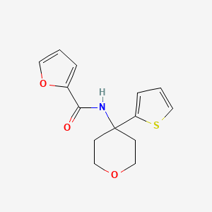 N-(4-(thiophen-2-yl)tetrahydro-2H-pyran-4-yl)furan-2-carboxamide - 2034331-86-5
