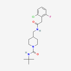 N-(tert-butyl)-4-((2-(2-chloro-6-fluorophenyl)acetamido)methyl)piperidine-1-carboxamide - 1797296-02-6