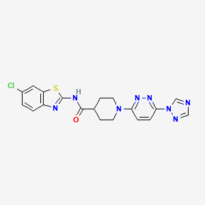 1-(6-(1H-1,2,4-triazol-1-yl)pyridazin-3-yl)-N-(6-chlorobenzo[d]thiazol-2-yl)piperidine-4-carboxamide - 1705560-64-0