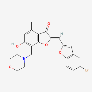 (2Z)-2-[(5-bromo-1-benzofuran-2-yl)methylidene]-6-hydroxy-4-methyl-7-(morpholin-4-ylmethyl)-1-benzofuran-3(2H)-one - 929963-94-0