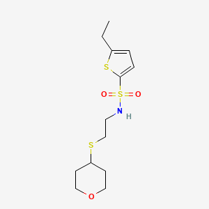 5-ethyl-N-[2-(oxan-4-ylsulfanyl)ethyl]thiophene-2-sulfonamide - 2034525-52-3