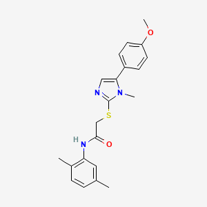 N-(2,5-dimethylphenyl)-2-((5-(4-methoxyphenyl)-1-methyl-1H-imidazol-2-yl)thio)acetamide - 932485-68-2