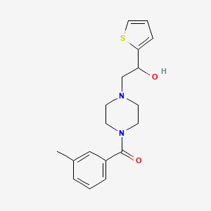 (4-(2-Hydroxy-2-(thiophen-2-yl)ethyl)piperazin-1-yl)(m-tolyl)methanone - 1396800-15-9