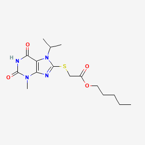 Pentyl 2-(3-methyl-2,6-dioxo-7-propan-2-ylpurin-8-yl)sulfanylacetate - 369608-67-3