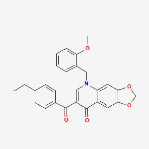 7-(4-ethylbenzoyl)-5-[(2-methoxyphenyl)methyl]-2H,5H,8H-[1,3]dioxolo[4,5-g]quinolin-8-one - 866727-35-7