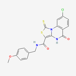8-chloro-N-(4-methoxybenzyl)-5-oxo-1-thioxo-4,5-dihydro-1H-thiazolo[3,4-a]quinazoline-3-carboxamide - 1111184-20-3