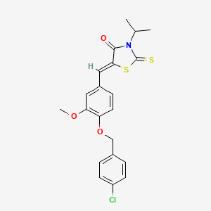 (Z)-5-(4-((4-chlorobenzyl)oxy)-3-methoxybenzylidene)-3-isopropyl-2-thioxothiazolidin-4-one - 537688-69-0