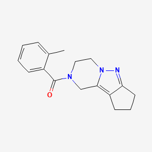 (3,4,8,9-tetrahydro-1H-cyclopenta[3,4]pyrazolo[1,5-a]pyrazin-2(7H)-yl)(o-tolyl)methanone - 2034554-07-7