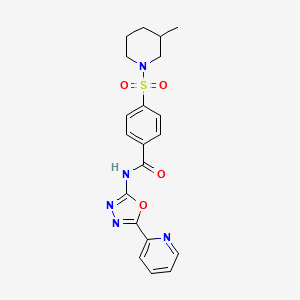 4-((3-methylpiperidin-1-yl)sulfonyl)-N-(5-(pyridin-2-yl)-1,3,4-oxadiazol-2-yl)benzamide - 862809-68-5