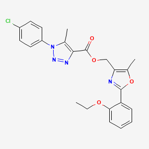 (2-(2-ethoxyphenyl)-5-methyloxazol-4-yl)methyl 1-(4-chlorophenyl)-5-methyl-1H-1,2,3-triazole-4-carboxylate - 946295-82-5