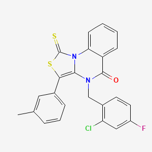 4-(2-chloro-4-fluorobenzyl)-1-thioxo-3-(m-tolyl)-1H-thiazolo[3,4-a]quinazolin-5(4H)-one - 872199-45-6