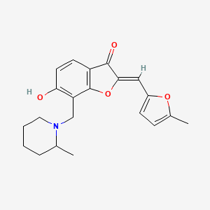 (Z)-6-hydroxy-2-((5-methylfuran-2-yl)methylene)-7-((2-methylpiperidin-1-yl)methyl)benzofuran-3(2H)-one - 900280-05-9