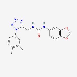 1-(benzo[d][1,3]dioxol-5-yl)-3-((1-(3,4-dimethylphenyl)-1H-tetrazol-5-yl)methyl)urea - 941964-53-0
