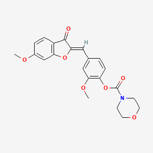 (Z)-2-methoxy-4-((6-methoxy-3-oxobenzofuran-2(3H)-ylidene)methyl)phenyl morpholine-4-carboxylate - 869078-83-1