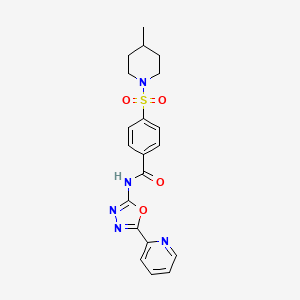 4-[(4-methylpiperidin-1-yl)sulfonyl]-N-[5-(pyridin-2-yl)-1,3,4-oxadiazol-2-yl]benzamide - 862809-67-4