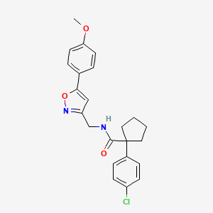 1-(4-chlorophenyl)-N-((5-(4-methoxyphenyl)isoxazol-3-yl)methyl)cyclopentanecarboxamide - 953209-87-5