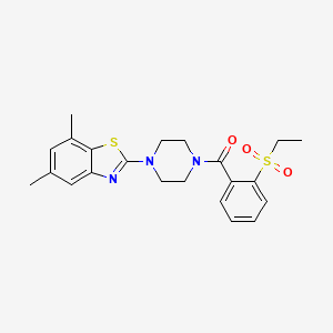 (4-(5,7-Dimethylbenzo[d]thiazol-2-yl)piperazin-1-yl)(2-(ethylsulfonyl)phenyl)methanone - 886934-41-4