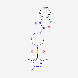N-(2-chlorophenyl)-4-((1,3,5-trimethyl-1H-pyrazol-4-yl)sulfonyl)-1,4-diazepane-1-carboxamide - 1904082-97-8