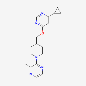 4-Cyclopropyl-6-((1-(3-methylpyrazin-2-yl)piperidin-4-yl)methoxy)pyrimidine - 2320221-16-5