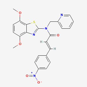(E)-N-(4,7-dimethoxybenzo[d]thiazol-2-yl)-3-(4-nitrophenyl)-N-(pyridin-2-ylmethyl)acrylamide - 899736-10-8