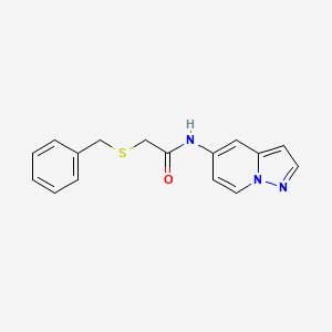 2-(benzylthio)-N-(pyrazolo[1,5-a]pyridin-5-yl)acetamide - 2034402-47-4