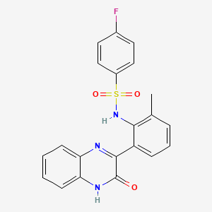 4-fluoro-N-(2-(3-hydroxyquinoxalin-2-yl)-6-methylphenyl)benzenesulfonamide - 1797257-64-7