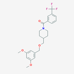 (4-(((3,5-Dimethoxybenzyl)oxy)methyl)piperidin-1-yl)(3-(trifluoromethyl)phenyl)methanone - 1396810-85-7