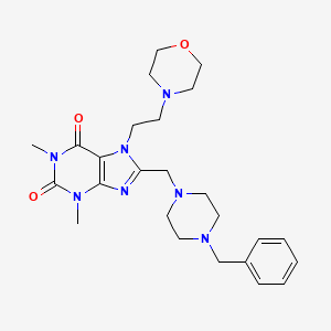 8-[(4-Benzylpiperazin-1-yl)methyl]-1,3-dimethyl-7-(2-morpholin-4-ylethyl)purine-2,6-dione - 578001-45-3