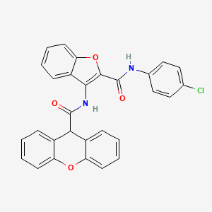 N-(2-((4-chlorophenyl)carbamoyl)benzofuran-3-yl)-9H-xanthene-9-carboxamide - 887896-35-7